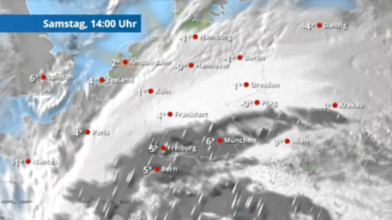 48-Stunden-Wetterfilm: Schneefall erreicht bald auch Süddeutschland