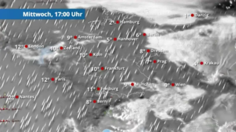 48-Stunden-Wetterprognose: Regen, Schnee und Temperaturverlauf für Deutschland