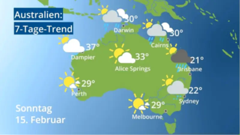Australien-Wetterprognose: Gegensätzliche Jahreszeiten und regionale Unterschiede