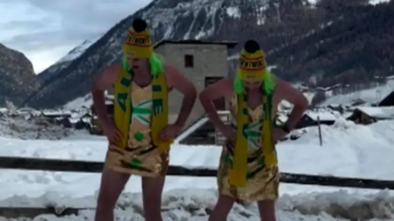 Australische Brüder werden mit bunten Outfits zu Wintersport-Stars in den Alpen