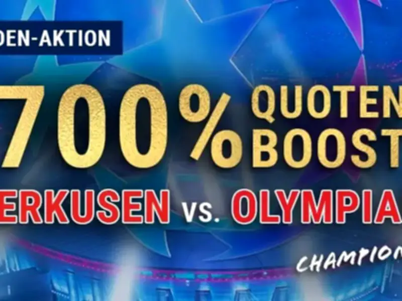 Bet-at-home bietet 700% Quotenboost für Leverkusen gegen Olympiakos in der Champions League