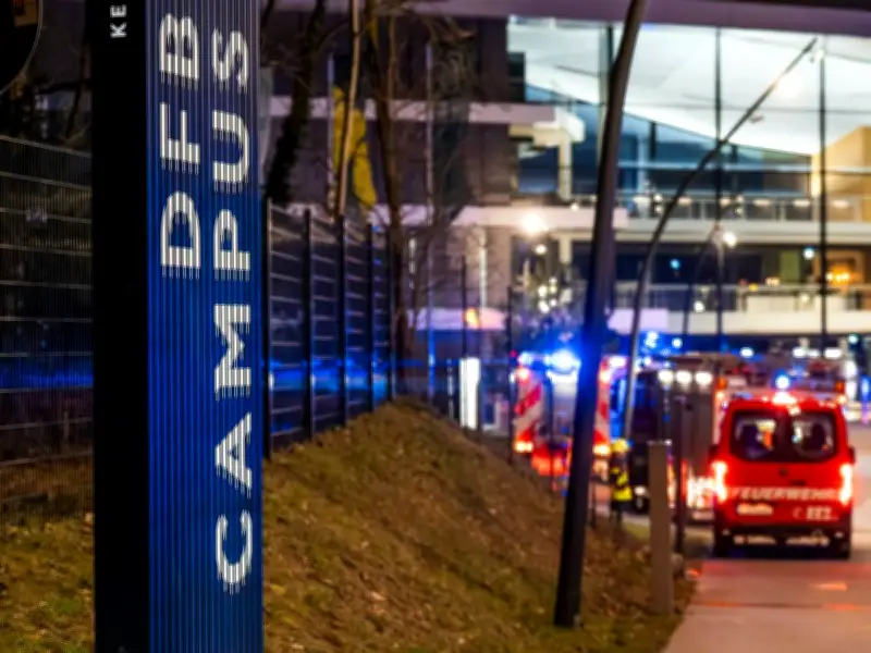 Brand im Saunabereich des DFB-Campus in Frankfurt: Feuerwehr löscht schnell, nur Sachschaden