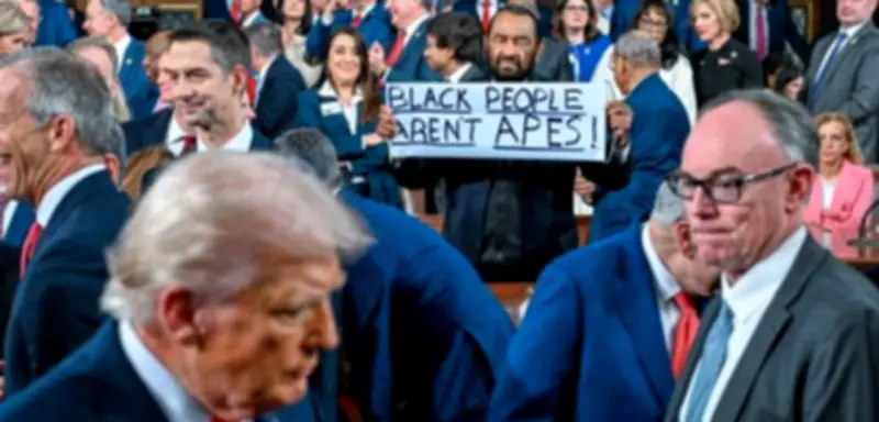 Demokrat Al Green protestiert bei Trumps Rede – Abgeordneter mit Schild aus Saal geführt