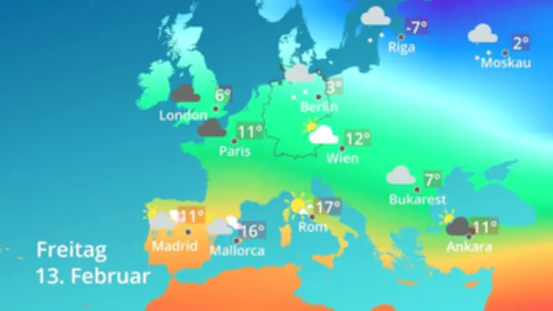 Europa-Wetterprognose: Hitzewellen und Kälteeinbrüche von Spanien bis zur Türkei im Blick