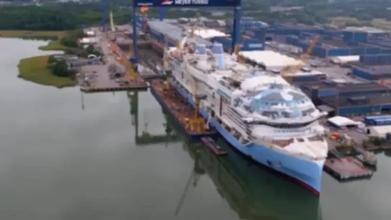 Legend of the Seas: Größtes Kreuzfahrtschiff der Welt erfolgreich zu Wasser gelassen