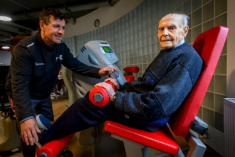 Mit 100 Jahren an der Beinpresse: Rudi ist der Star im Fitnessstudio