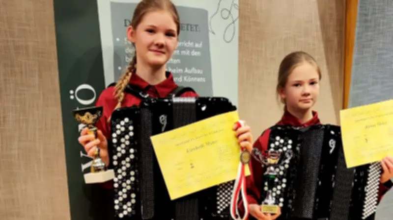 Neubrandenburger Akkordeon-Schwestern glänzen bei internationalem Wettbewerb in Wien