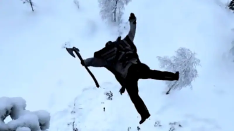 Norweger vollführt 20-Meter-Todessprung im Schnee und steht sofort wieder auf