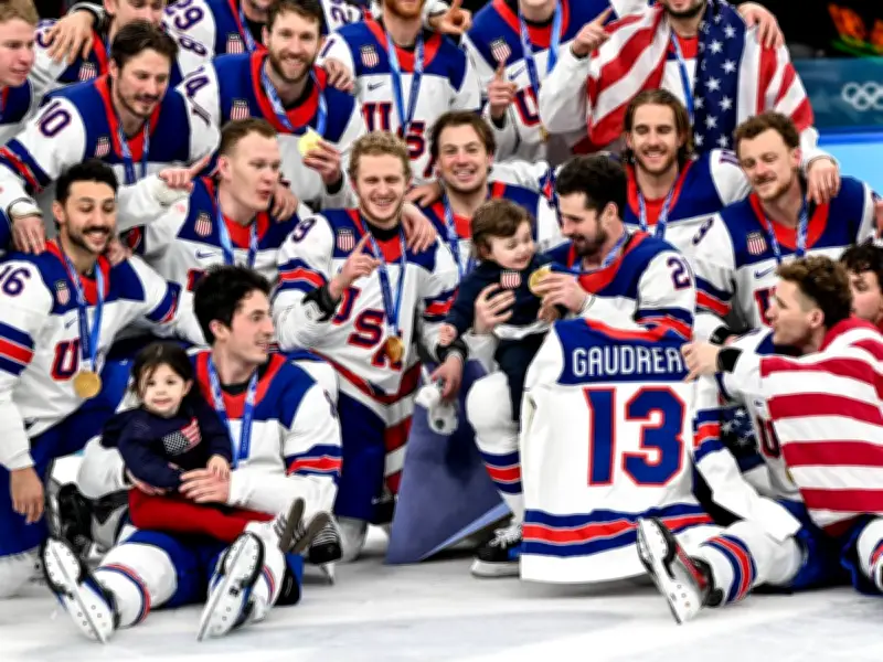 Olympia 2026: US-Eishockeyteam feiert Gold mit Kindern verstorbenen Teamkollegen
