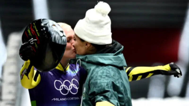 Olympischer Kuss im Eiskanal: Skeleton-Paar Meylemans und Silveira verzaubert Valentinstag