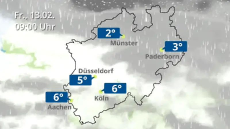 Regen und Wolken für NRW: Wetterprognose für Köln, Düsseldorf und Münster