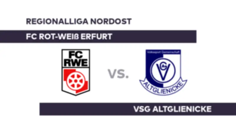 Regionalliga Nordost: FC Rot-Weiß Erfurt empfängt VSG Altglienicke zum Duell der Tabellennachbarn