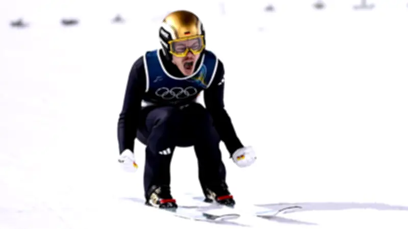 Selbstversuch auf der Skisprungschanze: Reporter wagt sich wie Goldmedaillengewinner