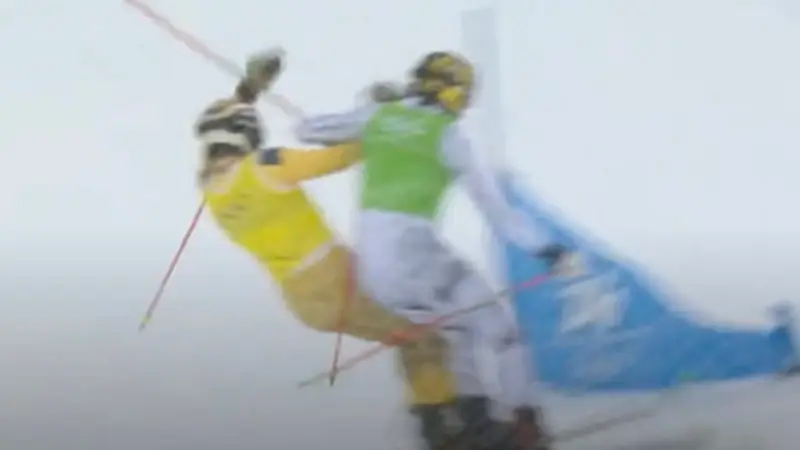 Skicross-Eklat bei Olympia: Deutscher Tim Hronek durch Ellbogen-Attacke um Medaille gebracht