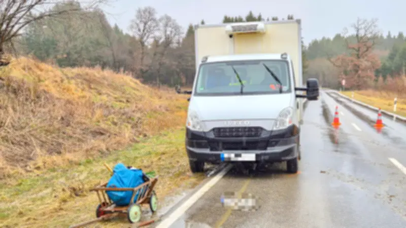 Tödlicher Unfall im Allgäu: Kühl-Lkw erfasst Seniorin mit Bollerwagen