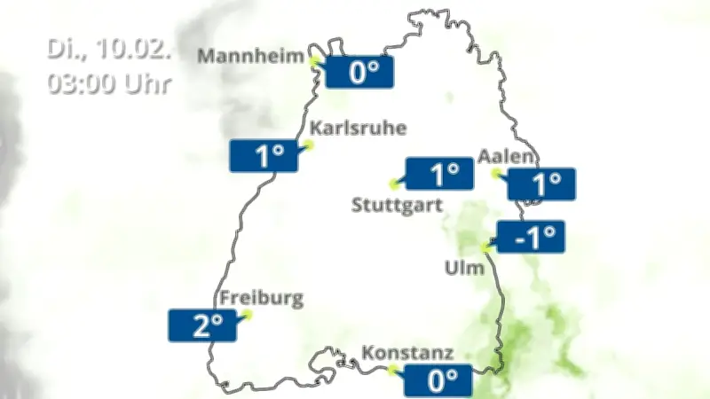 Wetterprognose für Baden-Württemberg: Regen- und Wolkenfilm für 36 Stunden