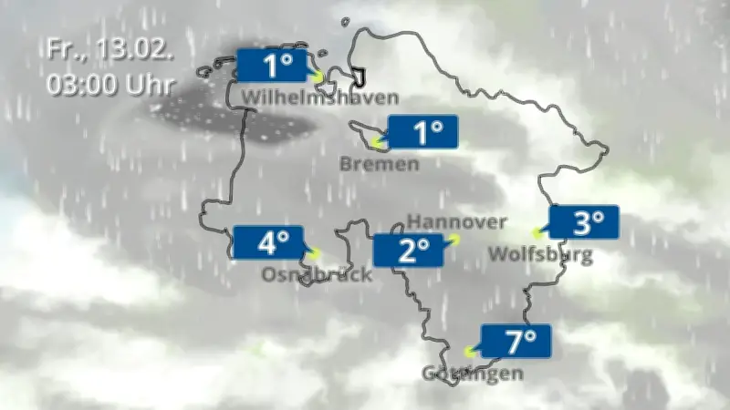 Wetterprognose für Bremen und Niedersachsen: Regen und Wolken für Hannover, Osnabrück und Wolfsburg