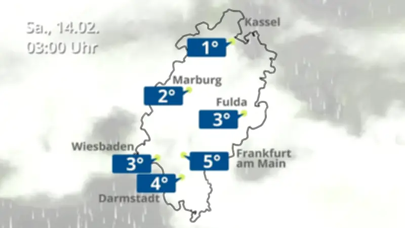 Wetterprognose für Hessen: Regen und Wolken über Frankfurt und Wiesbaden