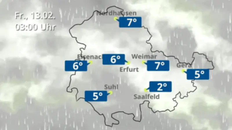 Wetterprognose für Thüringen: Regen und Wolken für Erfurt, Gera und Eisenach