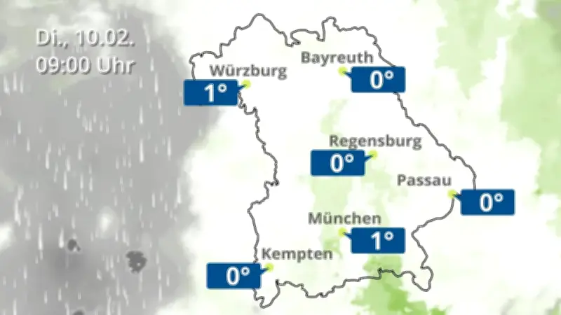 Wettervorhersage für Bayern: Wolken, Regen und Temperaturen in sechs Städten