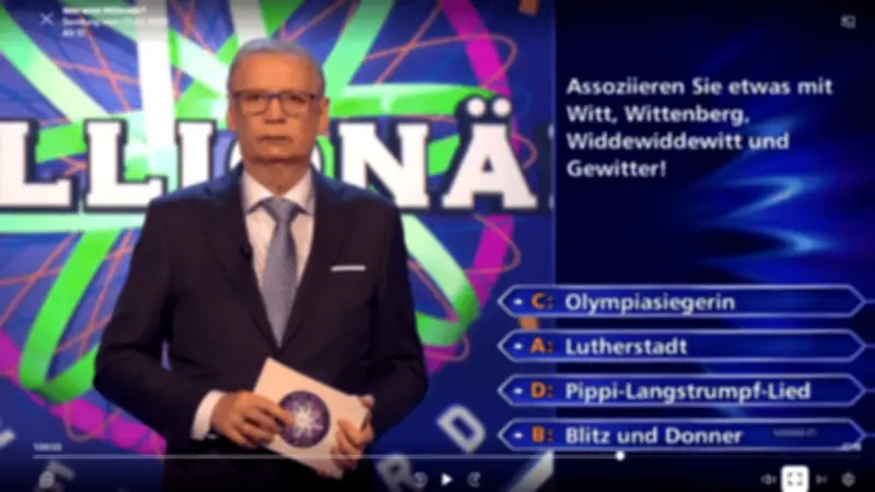 Wittenberg im Rampenlicht: Quiz-Frage bei 'Wer wird Millionär?' sorgt für Überraschung