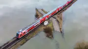 Bahn trotzt Hochwasser: Spektakuläre Bilder aus Nidderau zeigen Ingenieurskunst von 1880