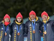 Biathlon-Sensation bei Olympia: DSV-Quartett feiert wilden Bronze-Coup mit Tanzeinlagen