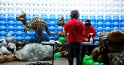 Münchner Kunstspektakel: 500.000 Ballons formen weltberühmte Bauwerke und Tiere