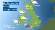 Wettervorhersage für Großbritannien und Irland: Sonne, Regen und Schnee im 7-Tage-Trend