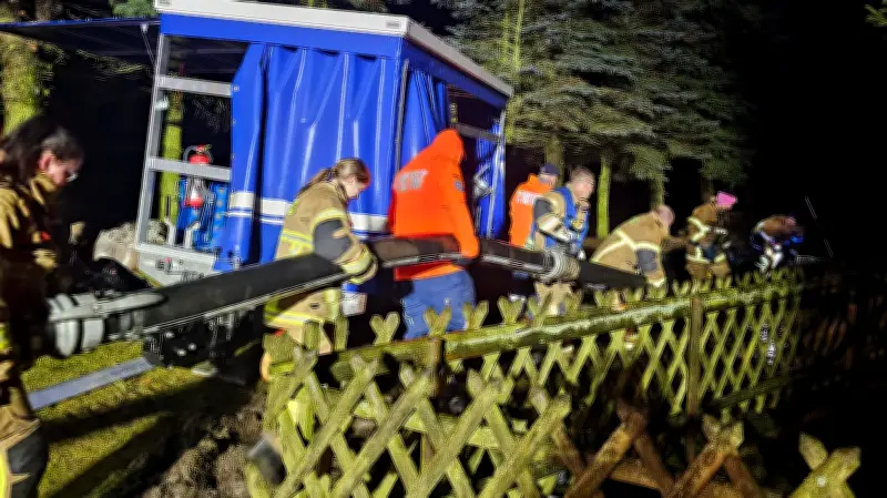 Bargischow: Gemeinsamer Einsatz von Feuerwehr und THW verhindert Katastrophe bei Überschwemmung