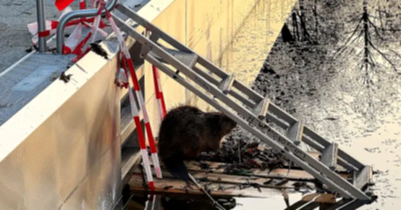 Biber in Münchner Freibad gerettet: Feuerwehr hilft bei ungewöhnlichem Einsatz