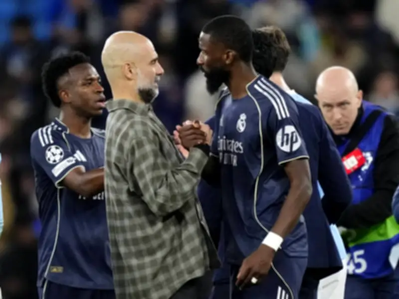 Champions League: Seltsamer Handschlag zwischen Rüdiger und Guardiola sorgt für Wirbel
