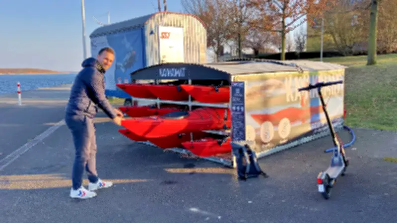 Erster digitaler Kajakverleih in Bitterfeld: Kayakomat ermöglicht Paddeln rund um die Uhr