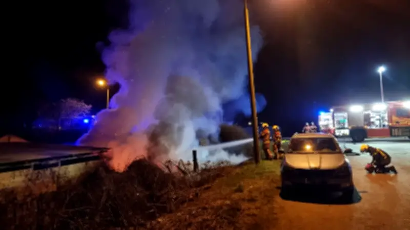 Feuerwehr verhindert Übergreifen von Heckenbrand auf Lauben in Dessau-Triftweg