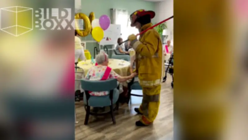 Feuerwehrmann sorgt für heiße Geburtstagsüberraschung im Altenheim