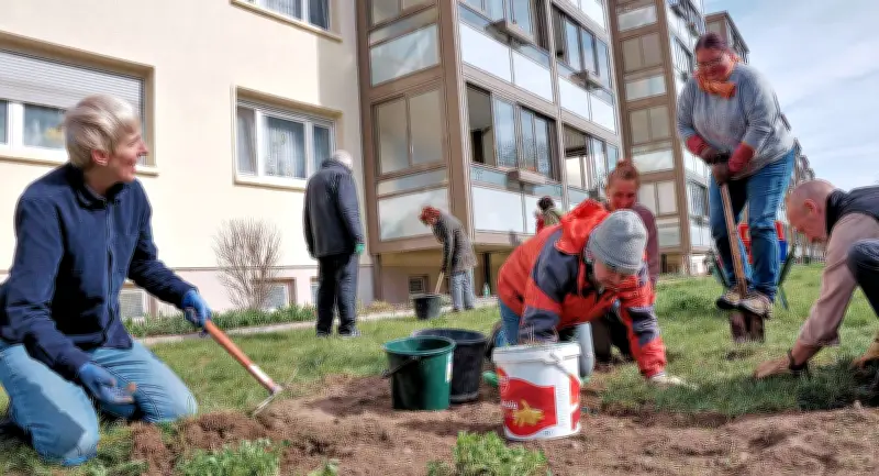 Frühjahrsputz in Dessau-Nord: Anwohner verwandeln Schillerstraße-Wiese in Insektenparadies