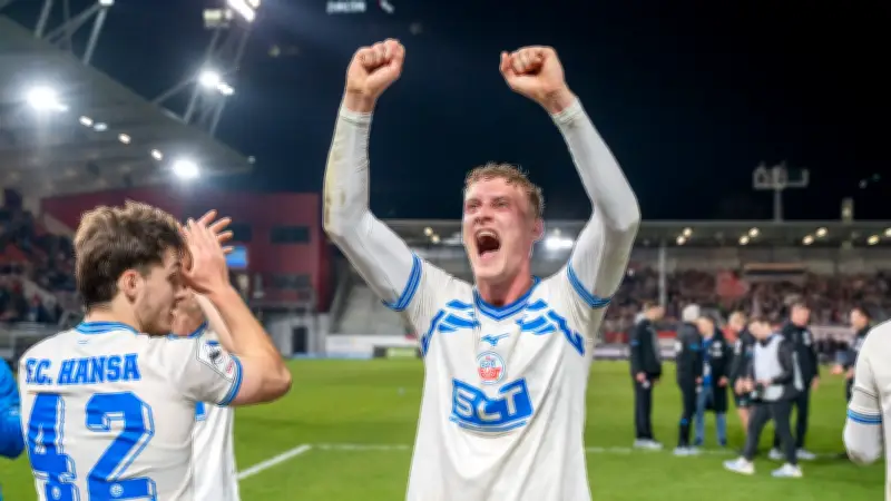 Hansa Rostock triumphiert in Wiesbaden: Drittligist setzt Aufstiegszeichen