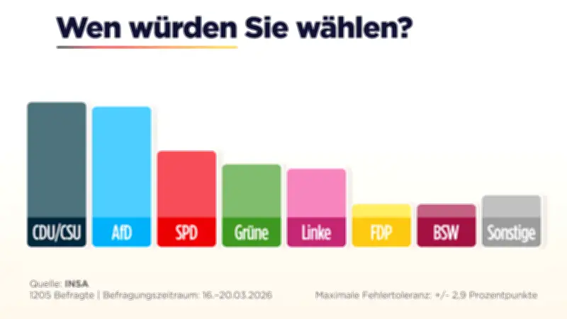 INSA-Umfrage zeigt klaren Trend: Eine Partei zieht bei Sonntagsfrage davon