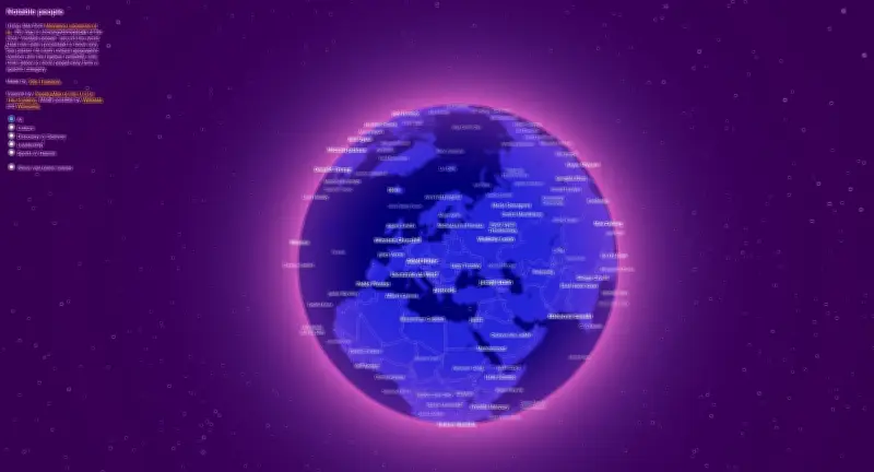 Interaktive Weltkarte zeigt berühmte Persönlichkeiten statt Städtenamen