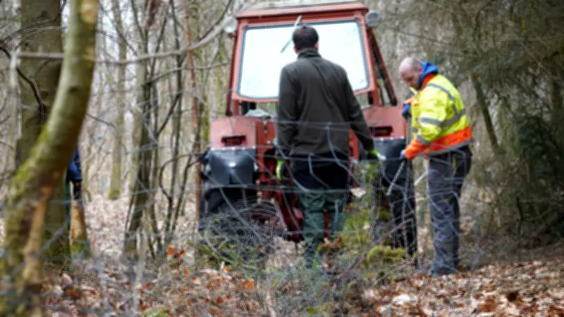 Jäger beseitigen 300-Meter-Zaun im Wald: Frühjahrsputz gegen illegale Müllentsorgung