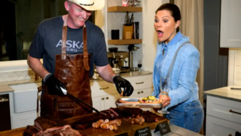 Kronprinzessin Victoria genießt texanisches Barbecue mit dem 'Smoking Swede'