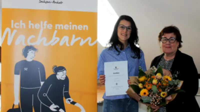 Nachbarschaftshilfe im Saalekreis: Anne Kinzel als 4.000. Helferin ausgezeichnet