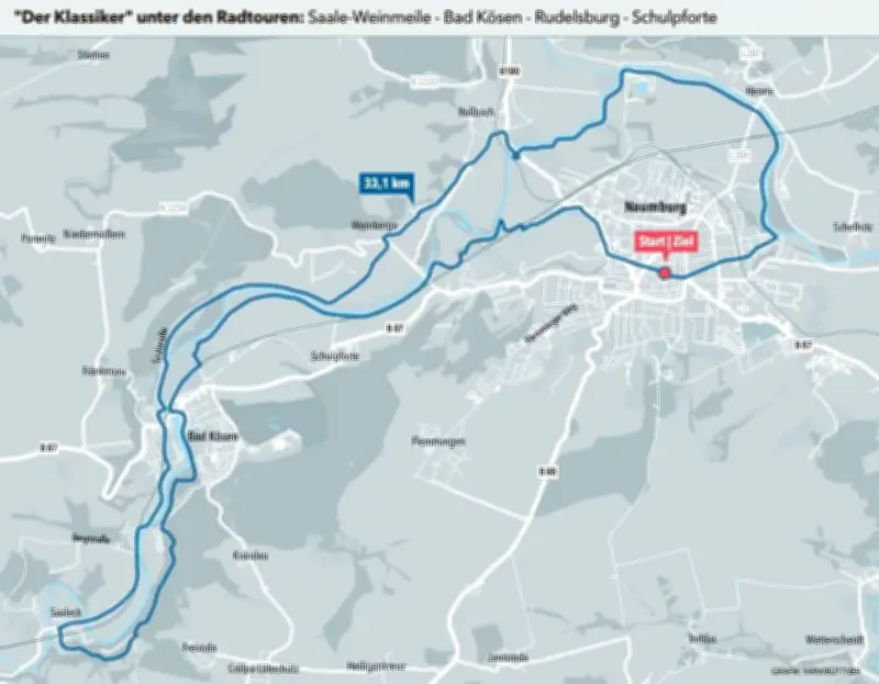 Radtour im Burgenlandkreis: Saale-Rundfahrt von Naumburg zur Rudelsburg