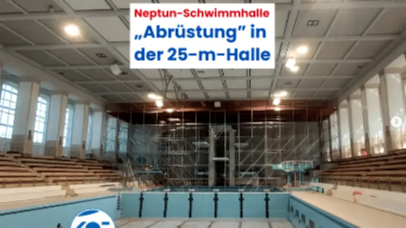 Rostocker Neptun-Schwimmhalle: 25-Meter-Becken soll ab Mai wieder für Schwimmer öffnen