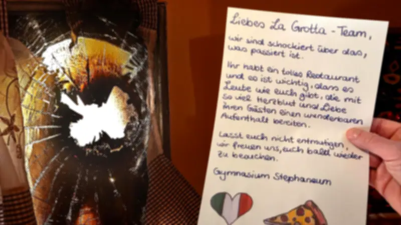 Schüler solidarisieren sich nach Brandanschlag auf Restaurant La Grotta in Aschersleben