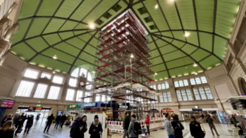 Spektakuläre Überraschung im Hauptbahnhof Halle: Großes Gerüst kündigt Neuerung an