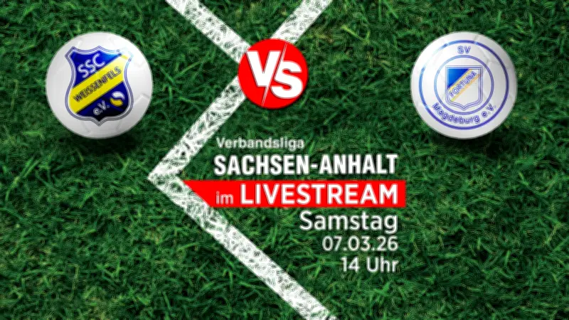 Spitzenspiel in Sachsen-Anhalt: Fortuna Magdeburg beim SSC Weißenfels im Livestream