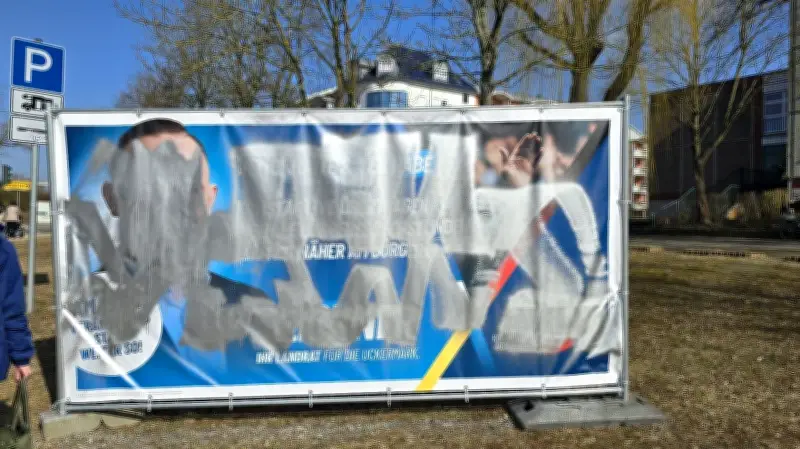 Wahlkampf in Uckermark eskaliert: AfD-Banner zerstört, Gegendemos zum Parteitag geplant