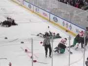 Benefizspiel in New York eskaliert: Polizei und Feuerwehr liefern sich wilde Massenschlägerei auf dem Eis