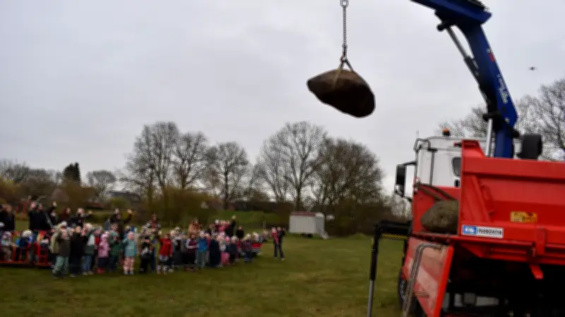 12 Tonnen Findlinge für Rastower Kita: Kletterparadies für Kinder und Ziegen entsteht